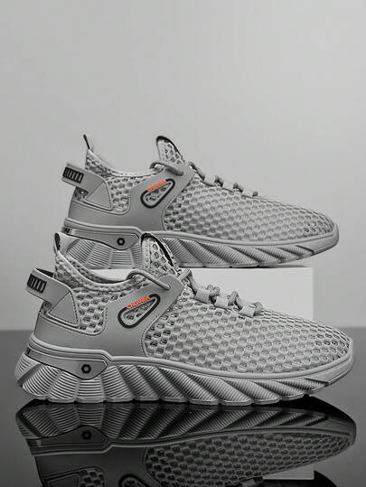 2026 Summer New Men's Sports Shoes, Knitted Mesh Breathable, Sweat-Absorbent, Odor-Resistant, Soft & Comfortable, Thick Sole Increase Height, Suitable For Outdoor Sports, Beach, Trekking, Daily Commute, Casual Running