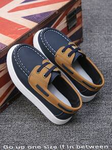 1 Pair Classic Stitching Slip-On Loafers For Teens & Kids, Breathable Non-Slip Soft Sole Comfortable Casual Shoes, Suitable For School And Daily Wear, Blue Leisure Children Shoes