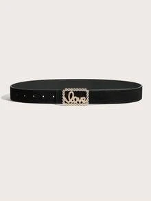 1件女士复古美拉德哑光水钻搭扣腰带，连衣裙束腰带，别致美式风格