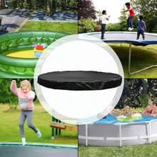 ASDF-Genérico Funda para Mini trampolín 92 97 102 cm Funda Impermeable y Antipolvo para trampolín con protección UV Accesorios para Trampolines no es una Cubierta de Resorte - negro - Ver 6