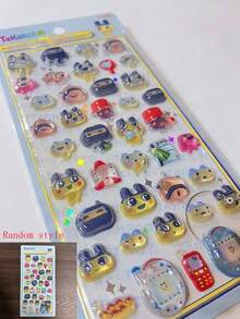 1张动漫卡通贴纸，可爱小猫动物贴纸，可重复使用防水贴纸，DIY手工贴纸，适用于DIY手机壳、DIY笔记本贴纸、DIY工艺品、笔记本电脑、礼品包装、派对装饰，完美的节日礼物，送给粉丝和朋友的礼物（款式随机）