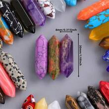5/20件套六边形水晶玻璃石套装，灵性冥想仿宝石吊坠，时尚串珠人造水晶，适合DIY珠宝制作和小本生意用品 - 彩色 - 查看 11