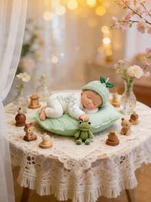 高品质硅胶模具，专为宝宝安睡而设计——非常适合制作蜡烛和树脂制品，呈现出精致细节的迷人宝宝图案。是照护者的理想之选。可作为宝宝出生装饰品，也是母亲节的礼物。 - 白色 - 查看 4