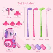 - Juego de para nios pequeos, palos de de plstico de 3 a 5 aos, con 4 palos de y 10 pelotas, juguetes de para interiores y exteriores con carrito para nios y nias de 1 2 - Juego de golf de juguete rosa - Ver 4