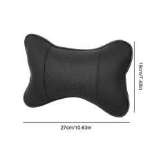 1pc Car Headrest Neck Support Cushion Pillow, Breathable Mesh Fabric, PU Leather Sides, Fiber Filled, Universal Car Neck Pillow To Relieve Headache - Multicolor - View 2
