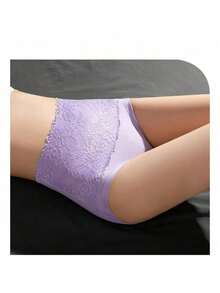 4 Pieces, Women's Plus Size Lace-Trimmed Underwear, Elegant And Comfortable Loose Briefs, High Waist And Seamless Breathability, 150kg Can Be Worn By Middle-Aged And Elderly Women - 混合顏色 - 查看 2