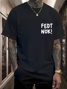 Camiseta Hombre, Letras Bold, Minimalista, Cuello Redondo, Diaria, Jóvenes, Urbano,playera de hombre,ropa de hombre,playeras,parejas,envio nacional,regalo para hombre,oversize hombre. - Negro - Ver 1