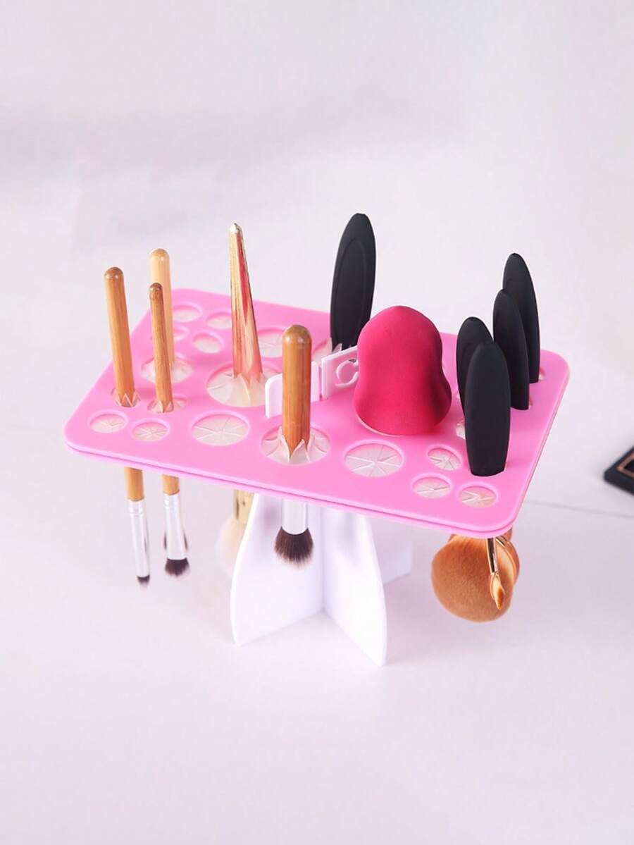 Suporte dobrável para secagem de pincéis de maquiagem, projetado para maquiadores, suporte para limpeza e secagem de pincéis de maquiagem e pintura, suporte para armazenamento e secagem de ferramentas de beleza, uso comercial e doméstico. - Multicolorido - Ver 1