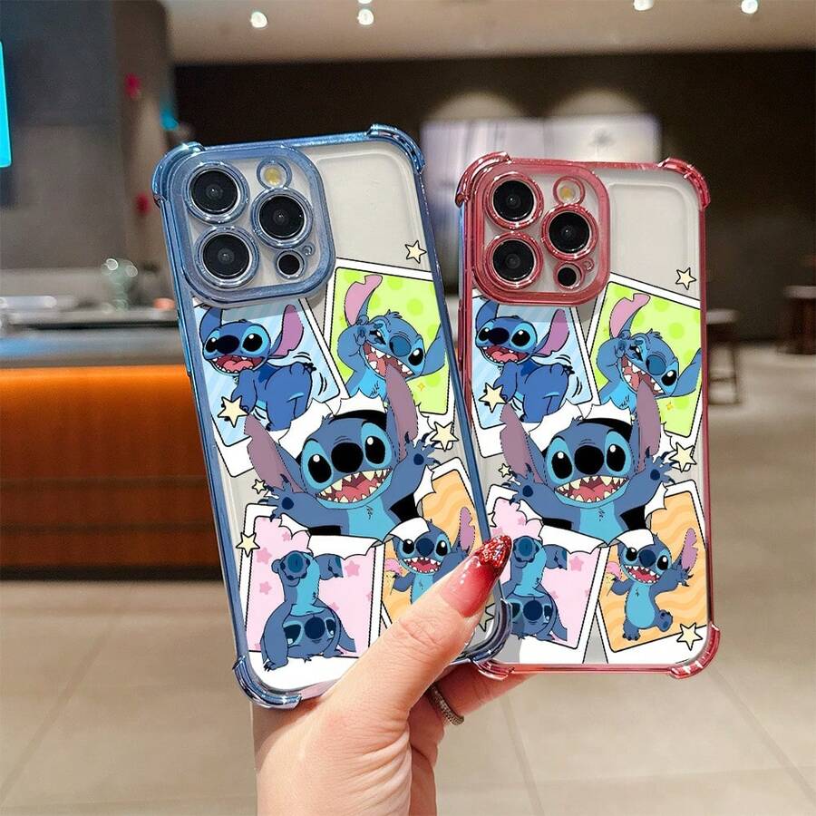 Disney What Lilo & Stitch Patterned Phone Case Featuring A Cute Character Design. Compatible With IPhone 17, 16, 15, 14, 13, 12, And 11 Pro Models. Made Of Durable TPU, Providing Shockproof Protection. This Case Makes A Fun Gift For Anyone Who Loves Playful Designs, Perfect For Birthdays, Holidays, And Special Occasions. - 藍色 - 查看 1