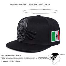 1pc Men's Eagle Head Embroidered Snapback Hat, Street Fashion Casual Cap For Spring, Autumn, Travel, Beach