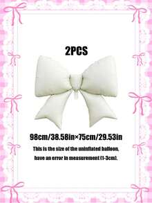 2/6pcs Large Matte Cream Blue, Gold, Red, Purple, Pink Bow-Shaped Foil Balloons, Suitable For Birthday Party, Anniversary, Wedding, Valentine's Day, Baby Shower, Bridal Shower, Mother's Day Party Decoration - Multicolor - View 14