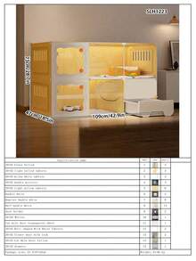 All-In-One Cat Cage, Litter Box, And Cat House, Indoor Cat Villa, Space-Saving Cat Condo - Multicolor - View 22