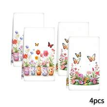 2/4 Pcs Floral Print Dish Towels, Super Absorbent Microfiber Modern Dish Cloths, Cooking And Baking Tea Towels, Cleaning Rags, Hand Towels, Highly Soft And Absorbent, Kitchen Decor, Gifts For Neighbors, Mothers, Birthdays, Housewarming For Friends, Kitchen Essentials, Daily Necessities - Multicolor - View 14