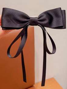 1个儿童简约时尚蝴蝶结低马尾发夹，百搭优雅甜美柔软丝带发饰 - 彩色 - 查看 8