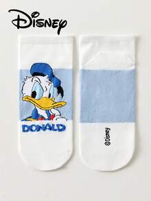 Disney 5双装男女通用短袜，米奇、米妮、唐老鸭、黛丝卡通图案，新颖透气时尚袜，夏季礼物 - 彩色 - 查看 10