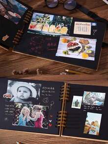 80-Page Self-Adhesive Black Photo Album, Large DIY Wedding Memory Book, Travel Photo Album (Black 8X12 Inches) - Multicolor - View 8