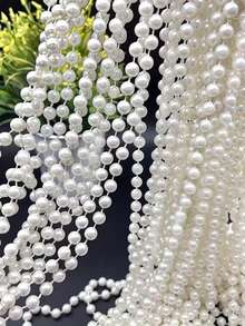 5米人造白色珍珠串珠，适用于DIY手工艺品、婚礼配饰、装饰品、家居装饰、插花、派对装饰、户外花园、下午茶会、新娘送礼会、化装舞会、门廊装饰、悬挂装饰 - 彩色 - 查看 3