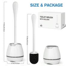 Brush And Holder, Toilet Bowl Brush With Ventilated Holder And Ergonomic Long Handle, Durable Bristles Toilet Scrubber Set For Bathroom Cleaning - B0C5X2G9GD - Xem 7