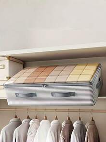 Large Capacity Under-Bed Storage Bag, Suitable For Travel And More - Multi-Layer Striped Design, 2 Size Options, Portable & Fashionable Women's Clothing Storage Bag, Mixed Color Elegant Pattern, Ideal Home Organization Choice, Christmas Decor, Personalized Gift, Best Christmas Gift For Women/Men, Personalized Gift, Travel Essential - 彩色 - 查看 10