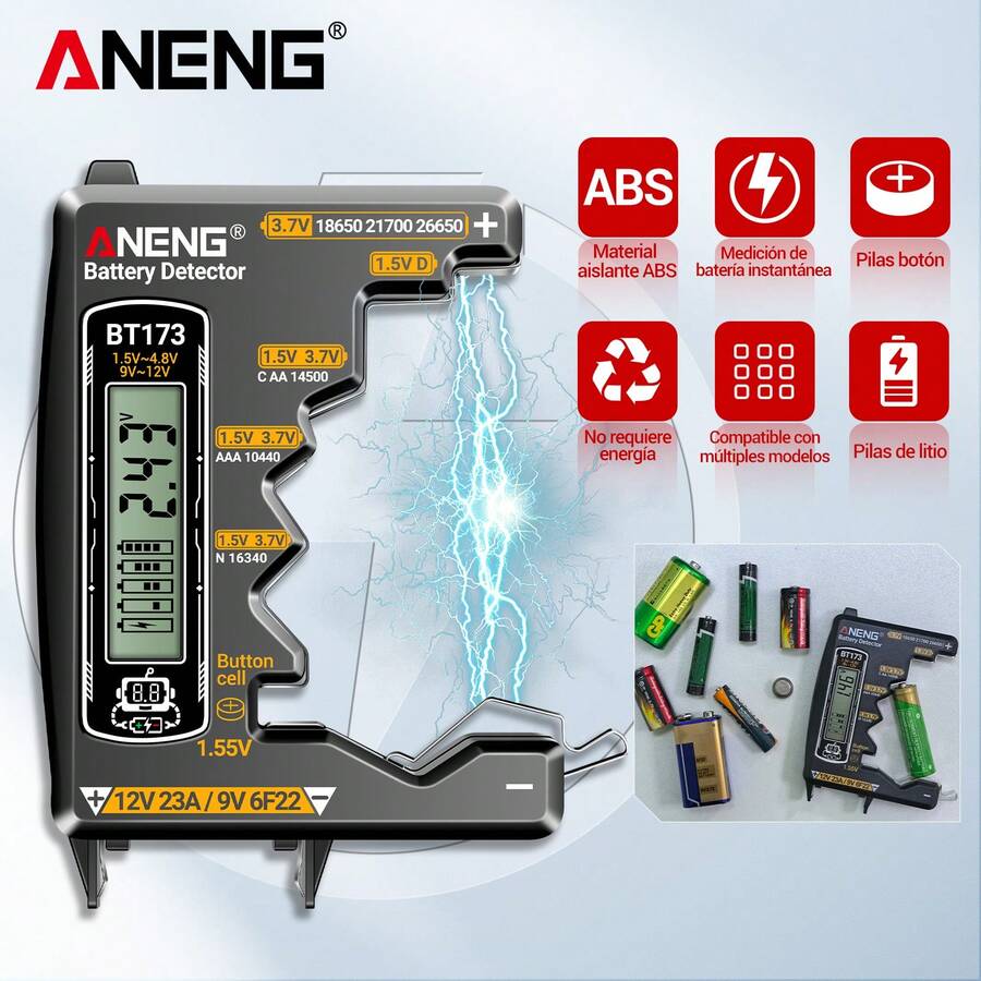 Comprobadores De Battery Testers Digital Household Aneng BT173 - Negro - Ver 1
