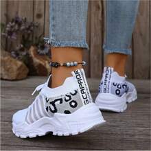 Casual Sneakers. Breathable Mesh Upper. Perfect For Everyday Wear, Casual Commuting, And More. - White - View 3