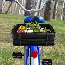 Fahrradkorb hinten  Hinterradkorb 70kg Traglast Rostfrei wasserfest Ideal für Fahrrad, E-Bike (45x32x15cm) - Schwarz - Übersicht 5