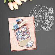 Creative Shell Cutting Mold, DIY Photo Album And Pressed Flower Template, Greeting Card Making Tool, Card Paper Cutting Handicraft, Greeting Card Template Cutting Mold - Silver - View 5