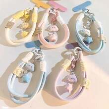 舒适贴合 1 件装 手工糖果色云朵星星吊坠尼龙手机挂绳/腕带 送给母亲、家人、朋友的生日、节日礼物 手机吊坠、手机链 复活节春季粉彩 - 彩色 - 查看 2