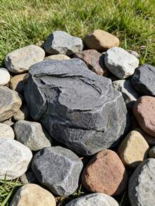 1pc Realistic Stone Fake Rock Key Hide Box, Outdoor Resin Stone Hidden Key Storage Container, Safe Backup Key Waterproof Sunproof Decor For Garden Yard - Type A - View 5