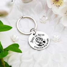 1件装爱书人士礼物，书本钥匙扣，生日礼物，送给爱书人士的趣味礼物，天生爱读书的女性钥匙扣，送给朋友或姐妹 - 銀色 - 查看 4