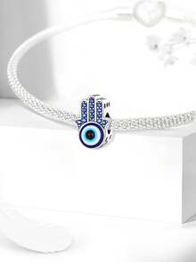 1个镀银可爱女孩太阳镜吊坠，适合DIY手链和女士饰品