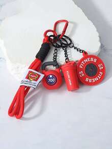 哑铃和杠铃钥匙扣套装,非常适合挂在背包上。创意健身配件包括哑铃、杠铃片、拳击手套和其他装饰吊坠。可DIY成钥匙扣和包包挂饰。 - 彩色 - 查看 11