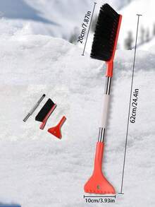 1pc Multifunctional Car Snow Shovel, 2-In-1 Car Snow Brush, Winter Car Ice Scraper & Snow Brush - Multicolor - View 6