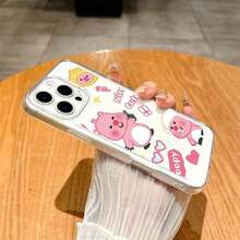 ピンクのクマデザインのTPUスマホケース、透明なエンジェルアイパターンとかわいいテキスト払いき。  17、16、15、14、13、12、11 Plus、Pro、Max、Airに最适。 2 in 1の耐衝撃性、隆起するカメラ保護する、すじの感じ、ファッションシンプル、完璧なクリスマスギフト。 友人、恋人、または自分自身を分けるに。 - クリア - チェックする 6