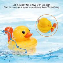 Rubber Duck Baby Bath Sprayer - Electric Water Jet Bath Toy, Suitable For Bath Play, Adjustable Shower Head For Children, Promotes Water Play And Sensory Development, Battery Operated Bath Gadget (Batteries Not Included).