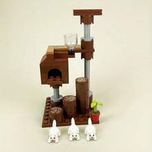 305片MOC小颗粒积木散件猫屋、攀爬架、宠物、蓝猫、白猫配件 - 彩色 - 查看 7