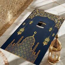 1pc Islamic Prayer Rug, Featuring Mosque, (Holy House) Religious Architecture Design, Durable Polyester, Suitable For Home, Islamic Prayer Mat - Multicolor - View 7