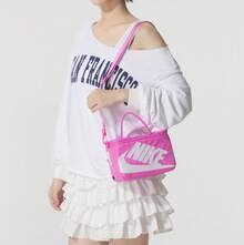 Nike 新款背包男女單肩背包斜背包手提包拎包 尺寸約：20*8*15cm - 粉紅色/白色 - 查看 2