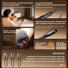 REMAX CB08(I-3.5F) Smart Volume Audio Adapter Cable For IPhone To 3.5mm Female Connector (0.12M, Black), High-Definition Sound Quality, No Playback Delay, Sturdy And Durable, Widely Compatible, Aluminum Alloy Head, Scratch-Resistant And Wear-Resistant. - Black - View 3