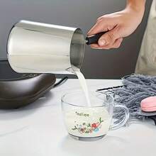 Stainless Steel Turkish Coffee Pot - Milk Pot, Multi-Function Melting Pot For Cream, Milk, Chocolate And Caramel, With Spout And Heat-Resistant Handle, Kitchen Supplies, Christmas, Halloween, Thanksgiving, Holiday Gift - Multicolor - View 2