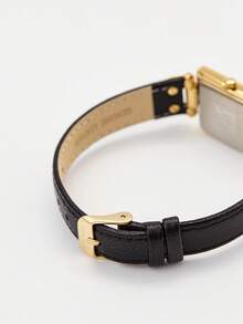 Anne Klein 女士石英正装腕表，配真皮表带 - 黑色 - 查看 7