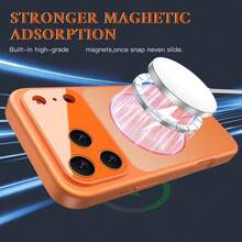 Hadaasi 1pc Gold Style Upgraded Version: Original Large Window Magnetic Protective Case, Compatible With IPhone 17/16/15/14/13/Apple Air/17 Pro Max - Supports Wireless Charging, Matte Finish - Gold - View 4