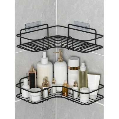 1 件浴室置物架，淋浴置物架，三角形免打孔收纳架，适用于浴室和厨房，免打孔浴室整理架，浴室配件