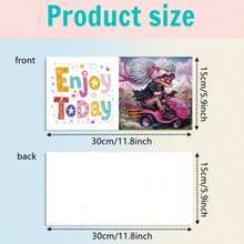 6pcs Creative & Fashionable Grandma Riding Themed Diamond Painting Greeting Card Set, DIY Diamond Painting Greeting Cards, Handmade Postcards, High-Quality Craft Paper Materials, Unique Artistic Style Conveying Vitality And Sincerity, Suitable For Mother's Day, Birthday, Sisters Gathering Invitations (Including 6 Envelopes) - Multicolor - View 4