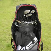 Padded Golf Club Travel Bag With Wheels,Soft Foldable Golf Club Travel Bags, Golf Luggage Case Cover For Airline - With Luggage Lock - 黑色 - 查看 9