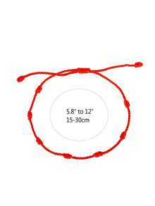 1/2/6pcs Exquisite Versatile Minimalist Red Handmade Braided Lucky Bracelet Suitable For Men And Women, Holiday Party, Vacation, Daily Wear, Elegant Valentine's Day, Carnival, Wedding Season, Back To School Season, Body Jewelry, Gift, Birthday Gift - Multicolor - View 4