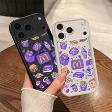 McDonald's Cartoon 2026 Happy New Year phone case suitable for  S25 S24 S23 S22 FE PLUS ULTRA  gift for friends, family,Sleek and Grand Protective Lens Phone Case with Anti-Slip and Shockproof Features, Tianyan Staircase Design - Carcasa escalonada - Negra - FZDMCIMcDonald's - Ver 3