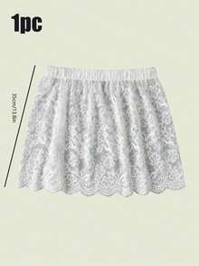 2件/1件 - 女士蕾丝底半身裙，带卫衣叠层和内衬，小梅花卫衣下摆蕾丝内衬裙，时尚百搭的遮羞布裙，蕾丝遮羞布半身裙，防眩光遮羞布外裙叠层时尚短裙。 - 彩色 - 查看 7