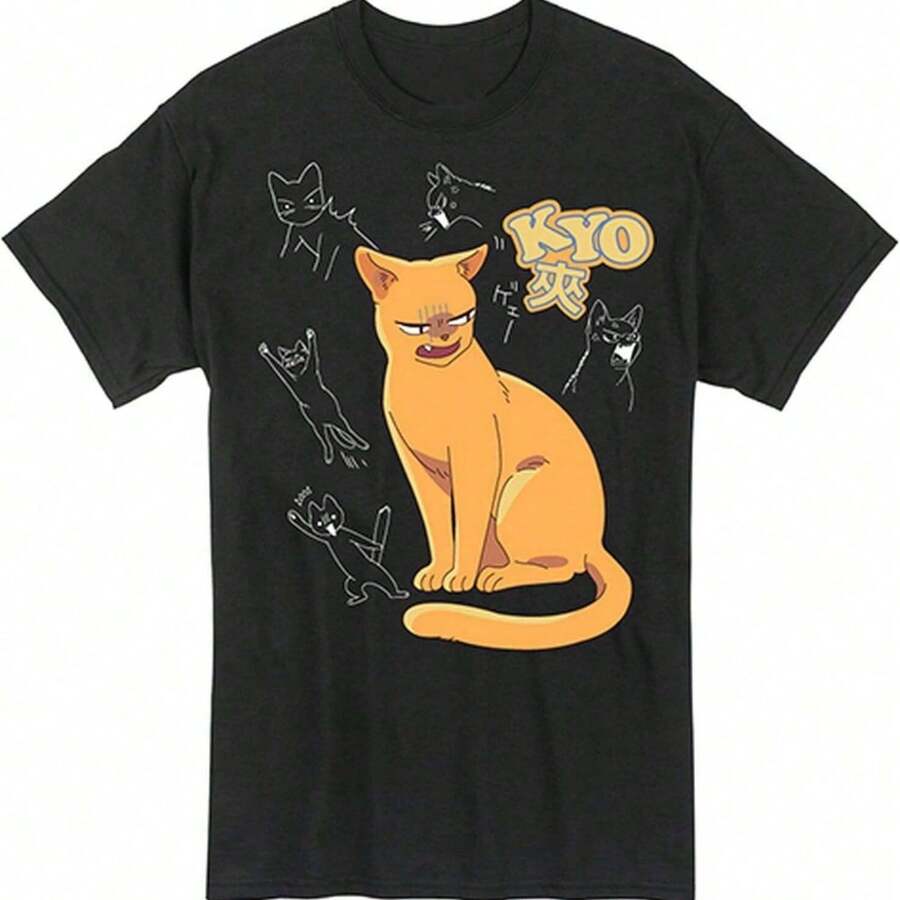 Great Eastern Entertainment Fruits Basket-Kyo Cat Men T-Shirt - 黑色 - 查看 1