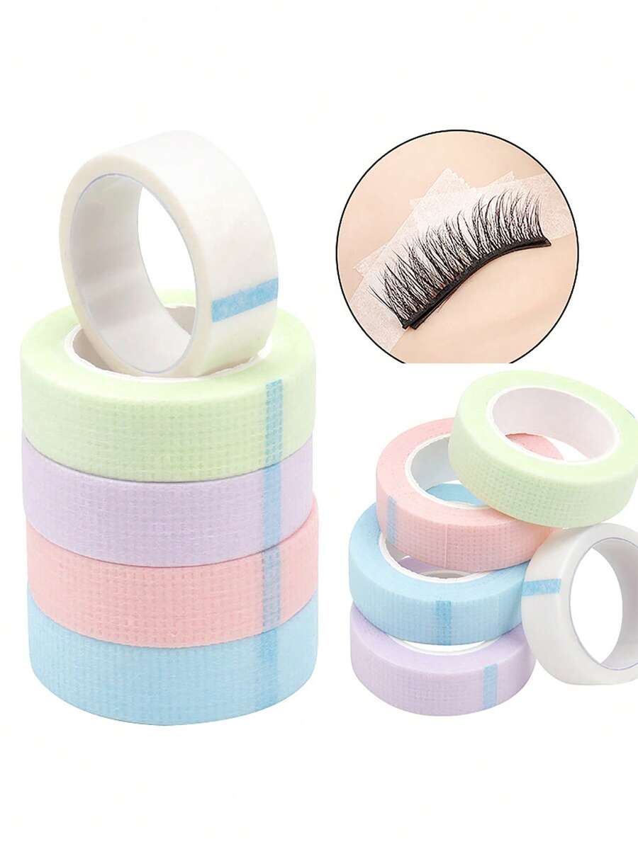 1 Roll Eyelash Extension Tape, Includes Eyeshadow Stickers, Eyelash Extension Paper Stickers, Invisible Face Makeup Tape, Instant Face Practice Makeup Tape, Face Lift Plastic Tape, Eyeliner Tape (1.25cm*4.5m), Makeup Tools, Eyelash Tools - Multicolor - View 1